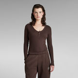 G-STAR Outlet Henley Ultra Slim Body Brown