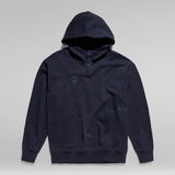 G-STAR Outlet Irregular Graphics Pocket Loose Hoodie Dark blue