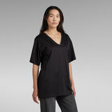 G-STAR Outlet T-Shirt Essential Loose Deep V-Neck Negro