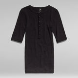 G-STAR Outlet Henley Half Sleeve Slim Top Black