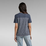 G-STAR Outlet Stripe Text T-Shirt Medium blue