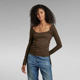 G-STAR Outlet Adjustable Slim Deep Scoop Top Brown