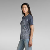 G-STAR Outlet Stripe Text T-Shirt Medium blue