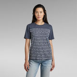 G-STAR Outlet Stripe Text T-Shirt Medium blue