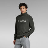 G-STAR Outlet Stencil Graphic Turtle Knit Grey