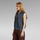 G-STAR Outlet Zip Through Knitted Vest Medium blue