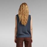 G-STAR Outlet Zip Through Knitted Vest Medium blue