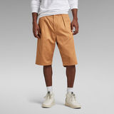 G-STAR Outlet Pleated Chino Shorts Brown