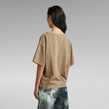 G-STAR Outlet Overdyed Deep V-Neck Loose Top Brown