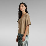 G-STAR Outlet Overdyed Deep V-Neck Loose Top Brown