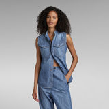 G-STAR Outlet Premium Slim Denim Sleeveless Shirt Medium blue