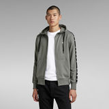 G-STAR Outlet Tape Zip Hoodie Grey