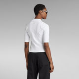 G-STAR Outlet Cycling Ultra Slim Cropped T-Shirt White