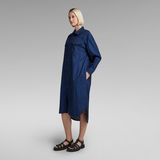 G-STAR Outlet Long Western Shirt Dress Evergreen Dark blue