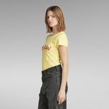 G-STAR Outlet Slim Chest Print T-Shirt Yellow