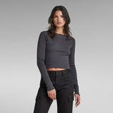 G-STAR Outlet Cropped Baby Sister Raglan Top Grey