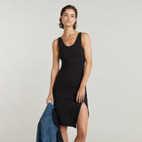 G-STAR Outlet Asymmetrical Zip Dress Black