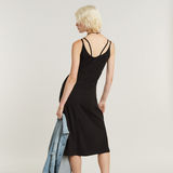 G-STAR Outlet Spaghetti Strap Slit Dress Black