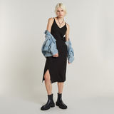 G-STAR Outlet Spaghetti Strap Slit Dress Black