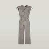 G-STAR Outlet Riveted Flared Jumpsuit Beige