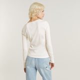 G-STAR Outlet Deep V Henley Slim Top White