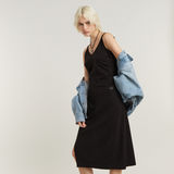 G-STAR Outlet Spaghetti Strap Slit Dress Black
