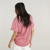 G-STAR Outlet Rolled Up Sleeve Boyfriend Top Pink