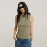 G-STAR Outlet Racerback Ribbed Slim Tank Top Green
