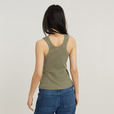 G-STAR Outlet Racerback Ribbed Slim Tank Top Green