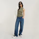 G-STAR Outlet Racerback Ribbed Slim Tank Top Green