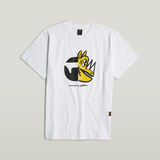 G-STAR Outlet Unisex Rhino Cartoon Loose T-Shirt White