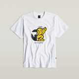 G-STAR Outlet Unisex Figure Cartoon Loose T-Shirt White