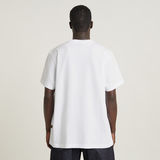 G-STAR Outlet Camiseta Unisex Line Script Loose Blanco