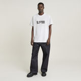 G-STAR Outlet Camiseta Unisex Line Script Loose Blanco