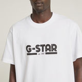 G-STAR Outlet Camiseta Unisex Line Script Loose Blanco