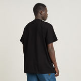 G-STAR Outlet Camiseta Unisex Line Script Loose Negro