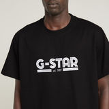 G-STAR Outlet Camiseta Unisex Line Script Loose Negro