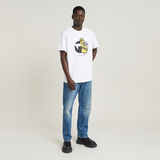 G-STAR Outlet Unisex Rhino Cartoon Loose T-Shirt White