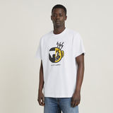 G-STAR Outlet Unisex Face Cartoon Loose T-Shirt White