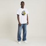 G-STAR Outlet Unisex Face Cartoon Loose T-Shirt White