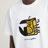G-STAR Outlet Unisex Boombox Cartoon Loose T-Shirt White