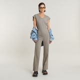 G-STAR Outlet Riveted Flared Jumpsuit Beige