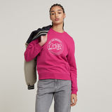 G-STAR Outlet Sudadera Large Logo Crew Rosa