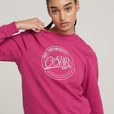G-STAR Outlet Sudadera Large Logo Crew Rosa
