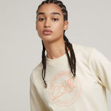 G-STAR Outlet Sudadera Large Logo Crew Beige