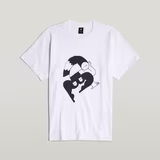 G-STAR Outlet Illustration Leg Loose T-Shirt White