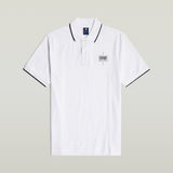 G-STAR Outlet Chest Logo Striped Polo White