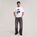 G-STAR Outlet Illustration Leg Loose T-Shirt White