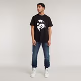 G-STAR Outlet Illustration Leg Loose T-Shirt Black