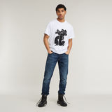 G-STAR Outlet Boots Illustration Loose T-Shirt White